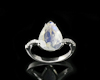 Moon stone and diamond ring