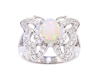 Opal and zircon ring