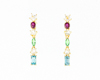 Topaz and mixed gem stones earrings