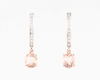 Morganite and cubic zirconia earrings