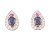 Spinel, sapphire and diamond earrings