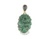 Jadeite (type-A) carving, opal and diamond pendant