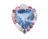 Topaz, mixed gem stones and diamond pendant
