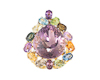 Ametrine and mixed gem stones pendant