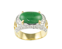 Jadeite (type-A) and diamond ring