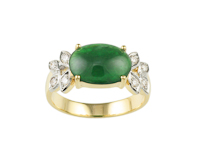 Jadeite (type-A) and diamond ring