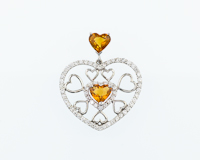Citrine and diamond pendant