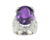 Amethyst, ruby and cubic zirconia ring
