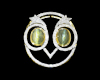 Chrysoberyl cat's eye and diamond pendant