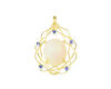 Opal and blue sapphire pendant