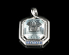 Topaz carving and blue sapphire pendant