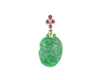 Jadeite (type-A) carving and ruby pendant