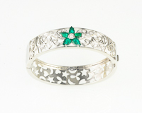 Emerald and diamond bangle