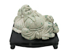 Jadeite (type-A) Budai statue on pedestal