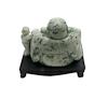 Jadeite (type-A) Budai statue on pedestal