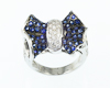 Blue sapphire and diamond ring