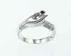 Blue sapphire and diamond ring