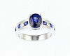 Blue sapphire and diamond ring