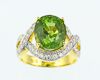 Peridot and diamond ring