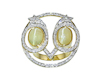 Chrysoberyl cat's eye and diamond ring