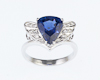 Blue sapphire and diamond ring