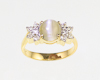 Chrysoberyl cat's eye and diamond ring