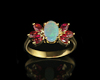 Opal and ruby ring