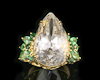 Kunzite and tsavorite garnet ring