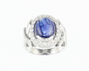 Blue sapphire and diamond ring