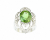 Peridot and diamond ring