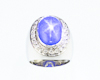Blue star sapphire and diamond ring Blue star sapphire and diamond ring