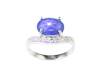 Blue star sapphire and diamond ring