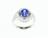 Blue sapphire and diamond ring