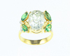 Zircon, diamond and tsavorite garnet ring