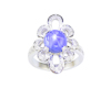 Blue star sapphire and diamond ring