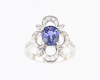 Blue sapphire and diamond ring