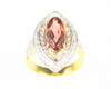 Imperial topaz and diamond ring
