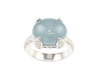 Aquamarine and cubic zirconia ring