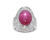 Star ruby and diamond ring