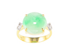 Jadeite (type-A) carving and diamond ring Jadeite (type-A) carving and diamond ring