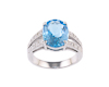 Topaz and cubic zirconia ring