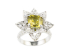 Sphene and cubic zirconia ring
