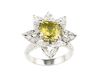 Sphene and cubic zirconia ring Sphene and cubic zirconia ring