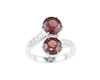 Color-change garnet and diamond ring