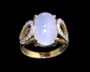 Aquamarine cat's eye and diamond ring