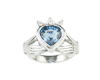 Topaz and cubic zirconia ring