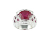 Ruby simulant, ruby and cubic zirconia ring Ruby simulant, ruby and cubic zirconia ring