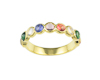 Mixed gem stones ring