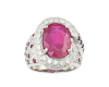 Ruby simulant, ruby and cubic zirconia ring Ruby simulant, ruby and cubic zirconia ring