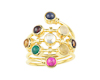 Mixed gem stones ring